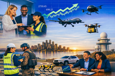 Canva-generated image of people working in aviation