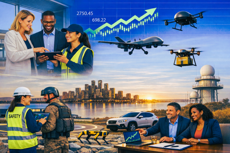 Canva-generated image of people working in aviation