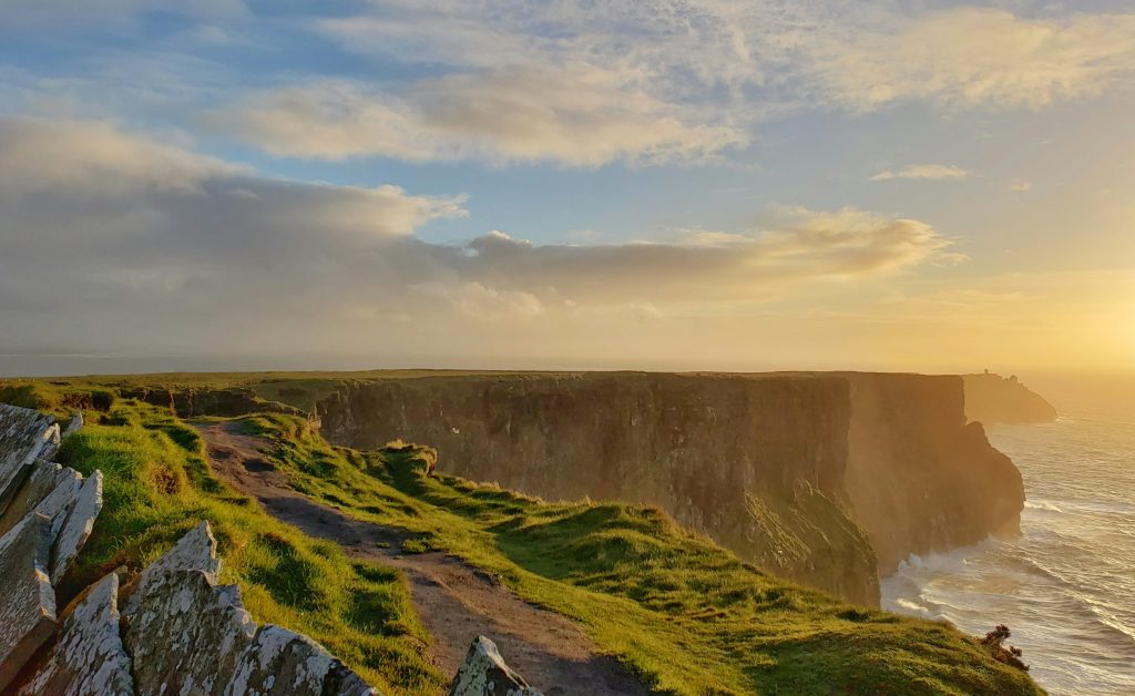aerial image of the Cliffs of Moher, in Lislorkan North, County Clare, Ireland